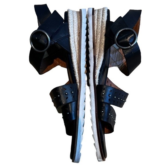 Caslon Nordstrom leather open toe ankle strap espadrilles 8 excellent condition - Picture 5 of 11